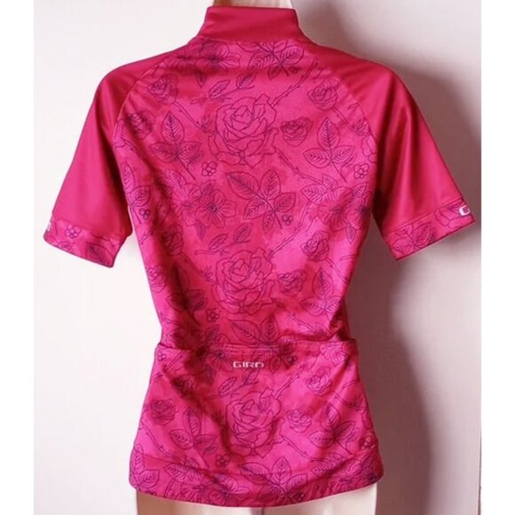 Giro Athletic Cyclist Zip-Front Top S Magenta Navy Print - Picture 3 of 9